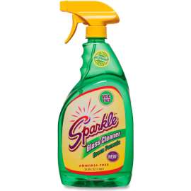 Sparkle Green Formula Glass Cleaner, 33.8 oz. Bottle, 12/Case