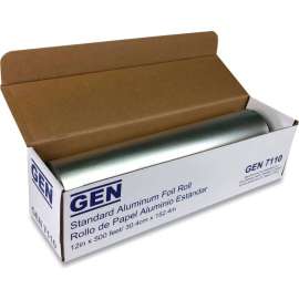 GEN Standard Aluminum Foil Roll, 500'L x 12"W, Silver
