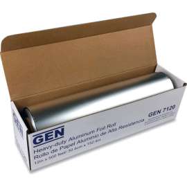 GEN Heavy-Duty Aluminum Foil Roll, 500'L x 12"W, Silver