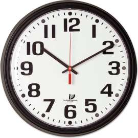 Chicago Lighthouse Bold Quartz Contract Clock, 13-3/4", Black