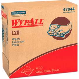 WypAll L20 Towels, POP-UP Box, 4-Ply, 9" x 17", White, 88/Box, 10/Carton