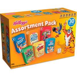Kellogg's Breakfast Cereal Mini Boxes, Assorted, 2.39 oz, Pack of 30