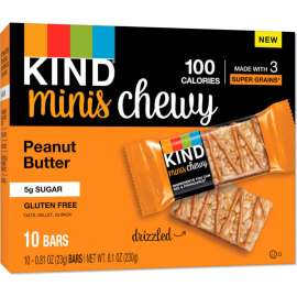 Kind Minis Chewy, Peanut Butter, 0.81 oz, Pack of 10