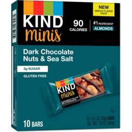 Kind Minis, Dark Chocolate Nuts/Sea Salt, 0.7 oz, Pack of 10