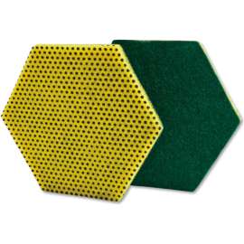 Scotch-Brite Dual Purpose Scour Pad, 5" X 5", Green/Yellow, 15/Carton