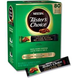 Nescafé Taster's Choice Stick Pack, Decaf, 0.06oz, 80/Box, 6 Boxes/Carton