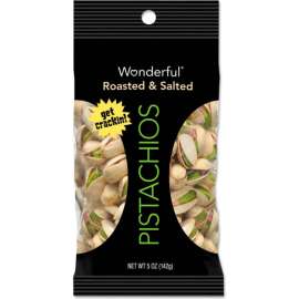 Paramount Farms Wonderful Pistachios, Roasted & Salted, 1 oz Pack, 12/Box