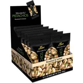 Paramount Farms Wonderful Pistachios, Salt & Pepper, 1.25oz Pack, 12/Box