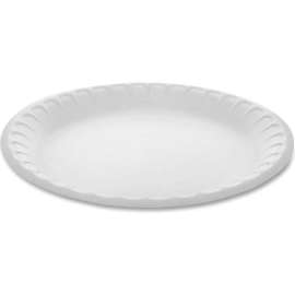 Pactiv Evergreen Placesetter Satin Non Laminated Dinnerware Plate, 9" Dia., White, 500/Carton