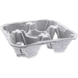 Pactiv Evergreen EarthChoice 4 Cup Carrier w/ Food Tray, Natural, Pack of 300