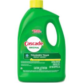 Cascade Dishwasher Gel with Dawn, Lemon, 120 oz. Bottle, 4/Case