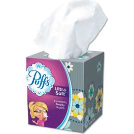 Puffs Ultra Soft Facial Tissue, 2-Ply, White, 56 Sheets/Box, 24 Boxes/Case