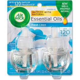 Air Wick Scented Oil Twin Refill Pack, Fresh Linen, 0.67 oz. Capacity, Pack of 6