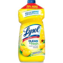 LYSOL Clean And Fresh Multi-Surface Cleaner, Lemon And Sunflower, 48 Oz. Bottle, 9/Carton
