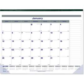 Blueline Net Zero Carbon Monthly Desk Pad Calendar, 22 x 17, Black Band and Corners, 2022