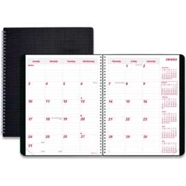 Rediform Duraflex Dated Monthly Planner 9-5/16" x 7-13/16" x 5/16" Black