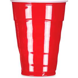 Hefty Easy Grip Disposable Plastic Party Drink Cups, 18 oz, Red, Pack of 400
