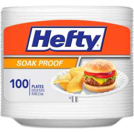 Hefty Soak Proof Foam Plates Tableware, 8-7/8" Dia., White, Pack of 600