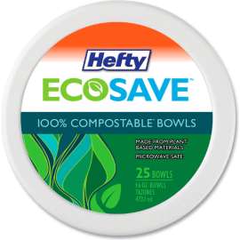 Hefty ECOSAVE Tableware Bowl, 16 oz, White, Pack of 300