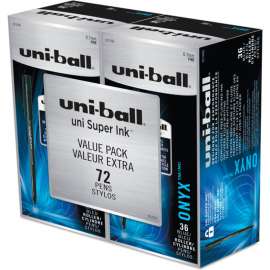 uni-ball ONYX Rollerball Pen, 0.7 mm, Fine, Blue Ink, 72/PK