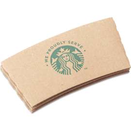 Starbucks Cup Sleeves For 12, 16, 20 oz Hot Drink Cups, Kraft, Pack of 1380