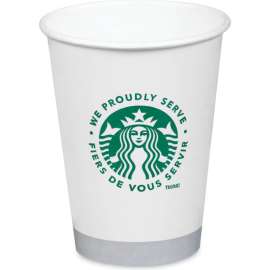 Starbucks Hot Drink Cups, 12 oz, White, Pack of 1000