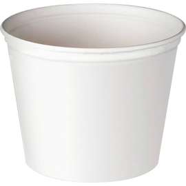 Dart Double Wrapped Paper Food Bucket, 53 oz, Unwaxed, White, Pack of 300