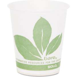 Dart Bare Eco-Forward Treated Paper Cold Drink Cups, 5 oz, Green/White, Pack of 3000