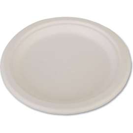 SCT Champware Bagasse Dinnerware Plate, 9" Dia., White, Pack of 500