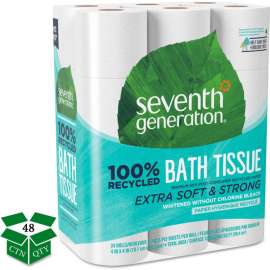 Seventh Generation 100% Recycled Bathroom Tissue, Septic Safe, 240 Sheets/Roll, Two 24/Packs