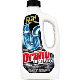 Drano Liquid Drain Cleaner, 32 Oz. Safety Cap Bottle, 12/Carton