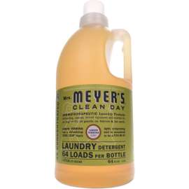 Mrs. Meyer's Laundry Detergent Liquid, Lemon Verbena, 64 oz. Bottle, 6 Bottles - 651369
