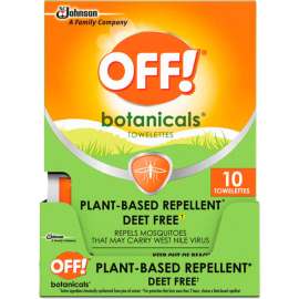 OFF Botanicals Insect Repellant - 10 Wipes/Pack, 8 Packs/Carton - 694974