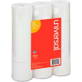Universal Adding Machine/Calculator Roll, 16 lb, 1/2" Core, 2-1/4"x150 ft, White, 12/Pack