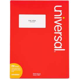 Universal Laser Printer Permanent Labels, 2 x 4, White, 2500 Labels