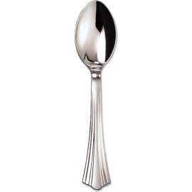 WNA Heavyweight Plastic Spoons, Silver, Pack of 600