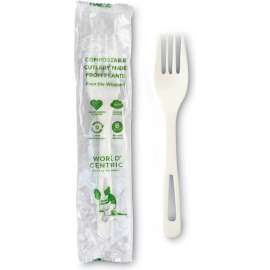 Eco-Products Compostable Fork, TPLA, White, Pack of 750