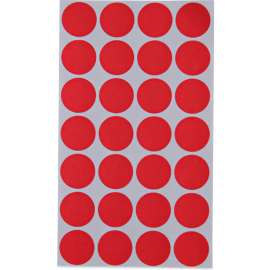 Universal Self-Adhesive Removable Labels, 3/4", Red, 28/Sheet, 36 Sheets/Pack