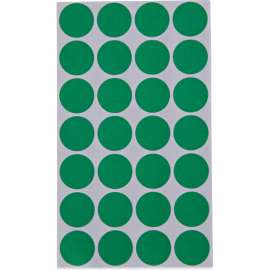 Universal Self-Adhesive Removable Color-Coding Labels, 0.75", Green, 28/Sheet, 36 Sheets/Pack