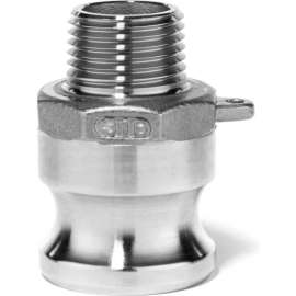 3/4" 316 Stainless Steel Type F Adapter with Threaded NPT Male End