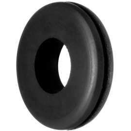 SBR Rubber Push-In Grommet for 1/2" Hole ID and 1/16" Edge Thickness - 3/8" ID - Pack of 100