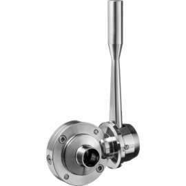 304 SS Sanitary Butterfly Valve with Weld Fittings - for 1" Tube