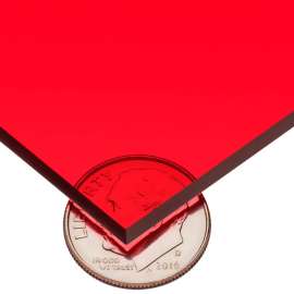 USA Sealing Cast Acrylic Sheet 12"L x 12"W x 1/4" Thick, Red