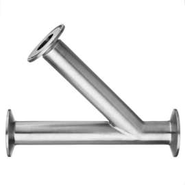 304 Stainless Steel 45 Degree Tees for Quick Clamp Fittings - for 3" Tube OD