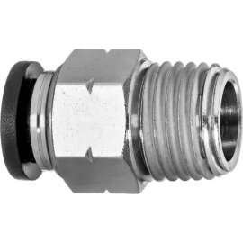 Push to Connect Tube Fitting - Nylon Plastic - Straight Adapter - 8mm Tube OD x 1/8" NPT Male