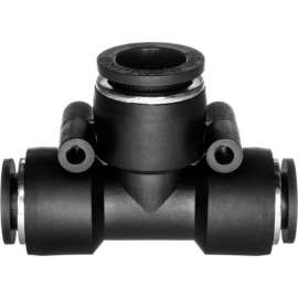 Push to Connect Tube Fitting - Nylon Plastic - Tee Reducer - 1/8" Tube OD x 1/4" Tube OD