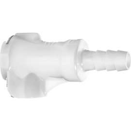 Quick Disconnect Tube Fitting Straight Adapter w/Auto Shut-Off - 1/8" Socket x 3/16" Barbed Hose