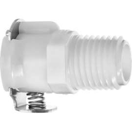 Quick Disconnect Tube Fitting Straight Adapter w/Auto Shut-Off - 1/4" Socket x 3/8" Male NPT