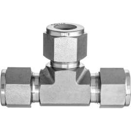 316 SS Double-Ferrule Instrumentation Fitting -Tee Connector for 1/4" Tube OD