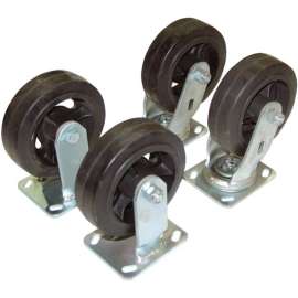 6" x 2" Mold-On-Rubber Caster Kit D-CK4-MR6-2 for Hopper - 2400 Lb. Cap.